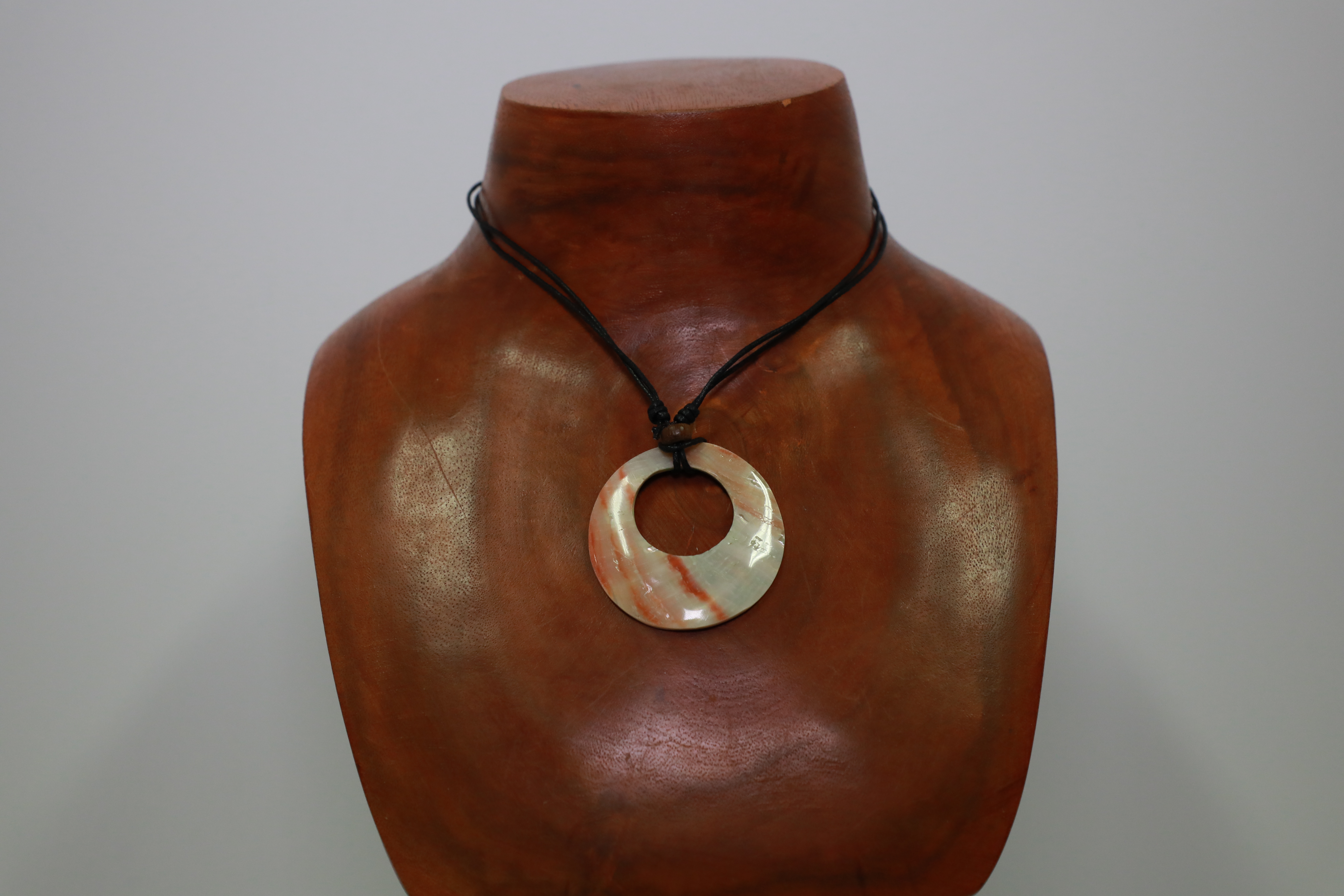 Red Round Abalone shell Necklace